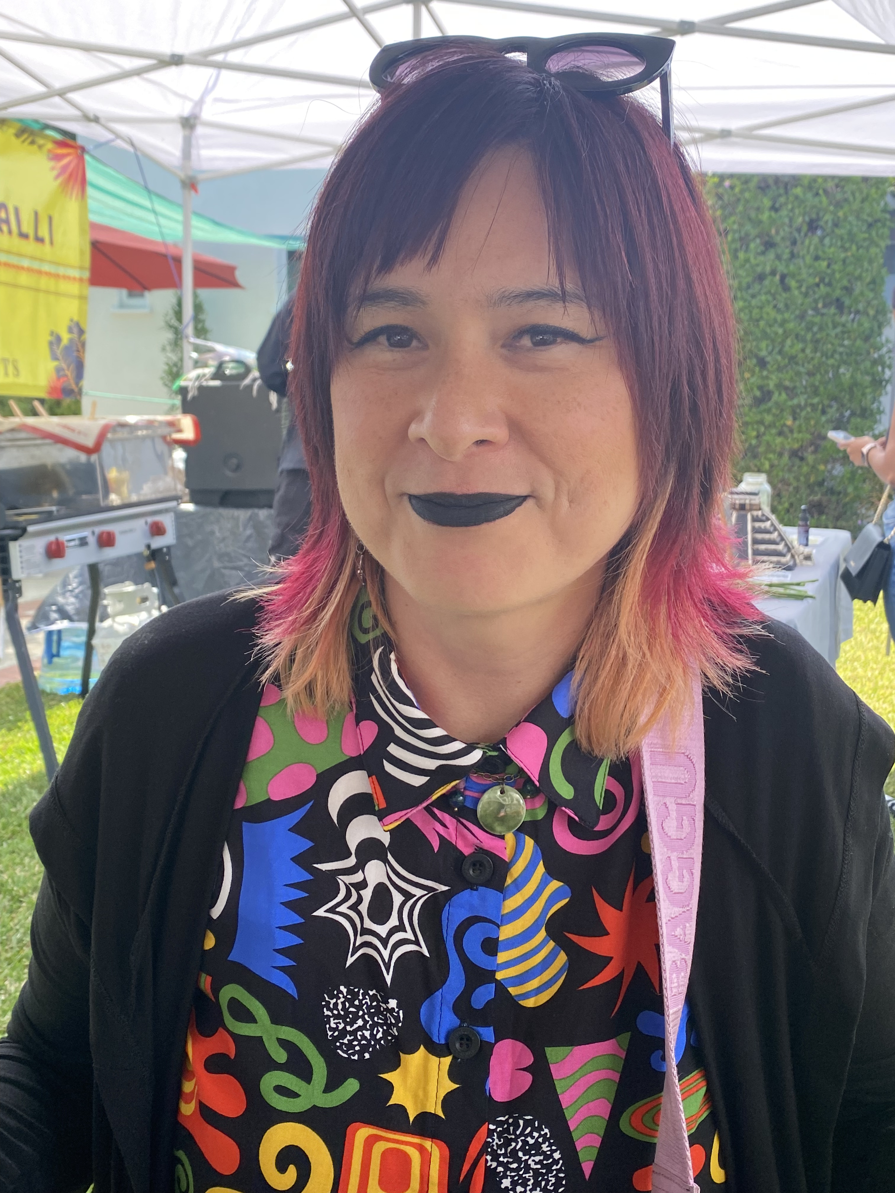 Customer wearing Brave jet-black matte lipstick