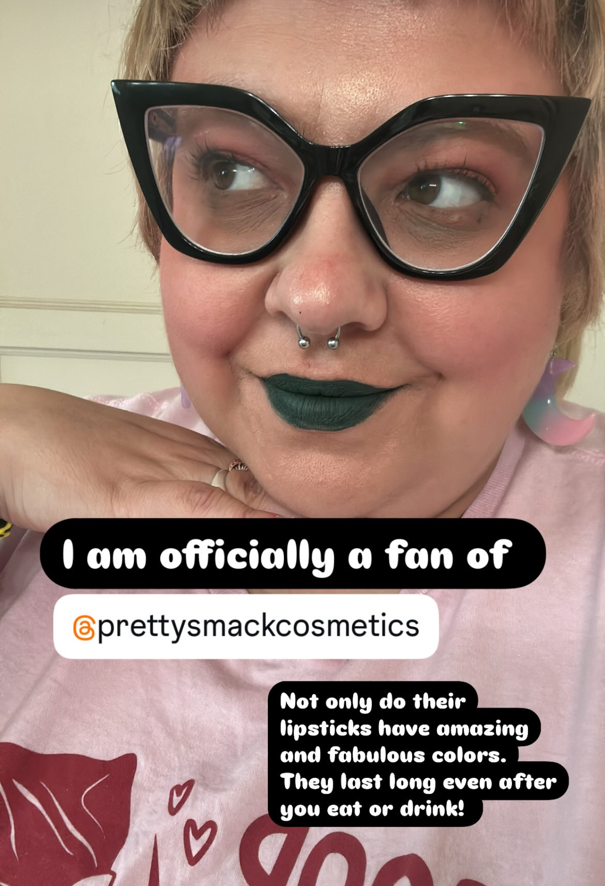Customer wearing One of a Kind emerald green