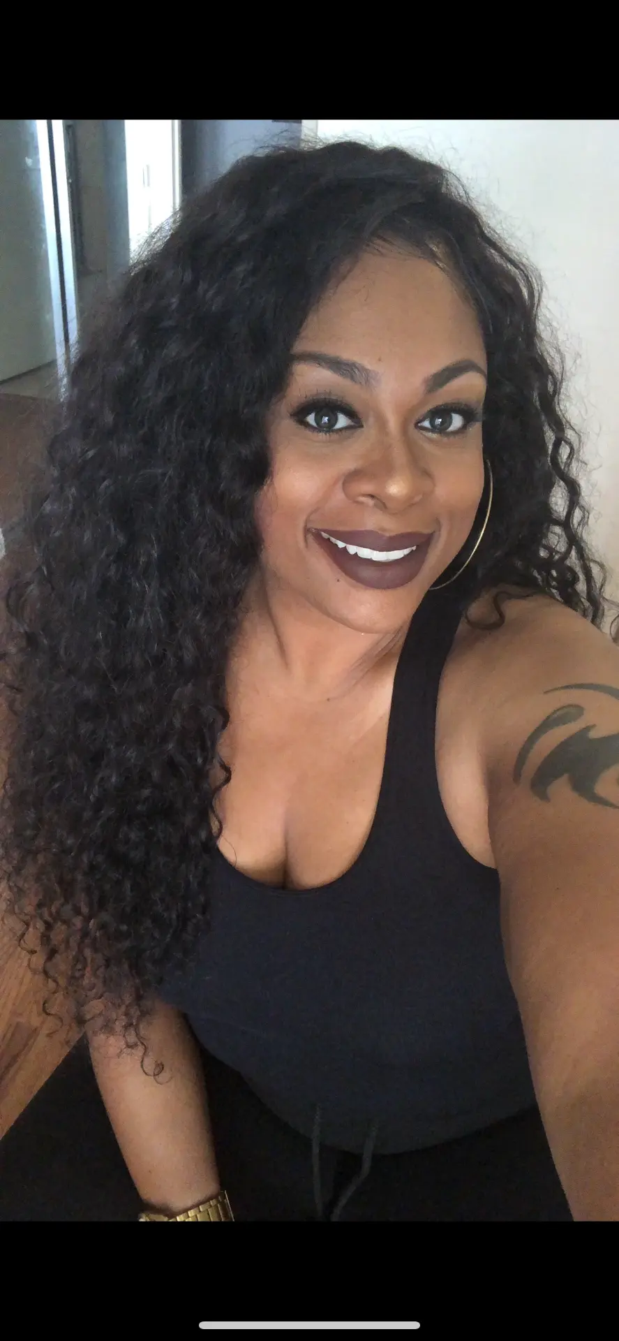 Customer wearing Sophisticated deep brown matte